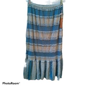 Blush Noir Lace Boho Skirt in Large